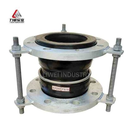 EPDM-Körpermaterial Doppelsphären-flexible Gummiverbindung mit geflanschten Enden zur Gewährleistung von Dichtung und Flexibilität in Flüssigkeitstransportsystemen