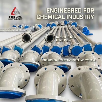 Hohe Abrasionsbeständigkeit Korrosionsbeständige Kautschukrohre mit Auskleidungsmaterial Naturkautschuk Neopren EPDM Nitril für die chemische Industrie